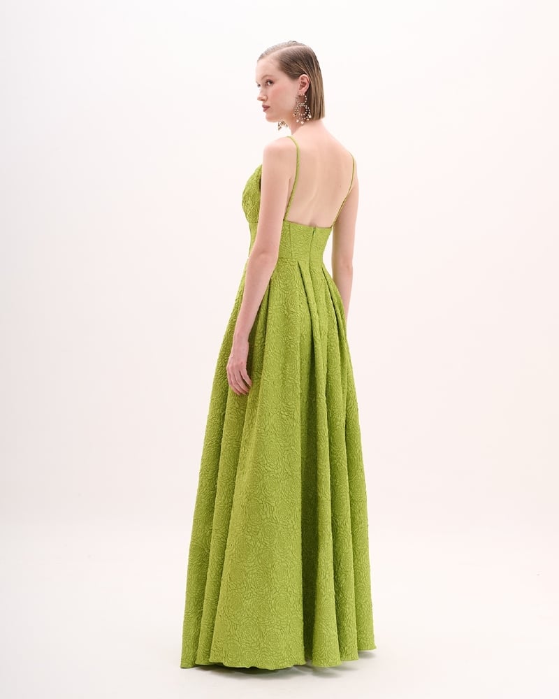 Vestido de festa de jacquard com alça