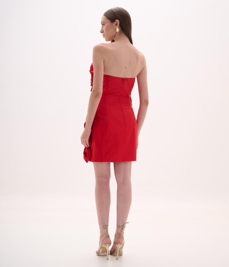 Vestido de festa aplicação floral