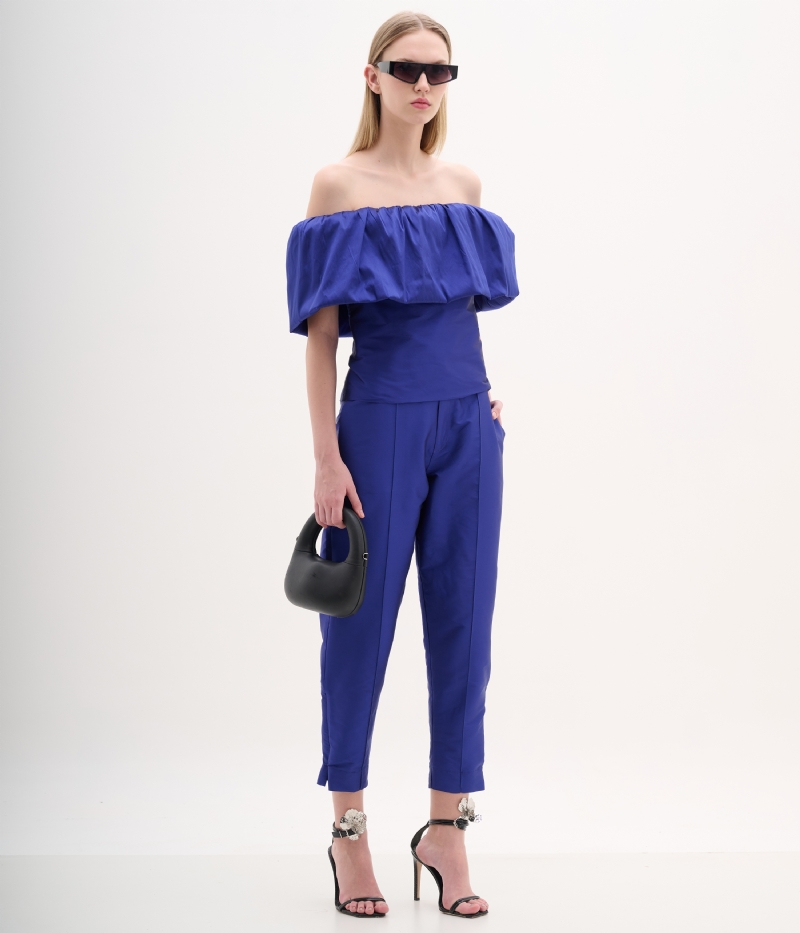 Blusa decote ombro a ombro drapeado