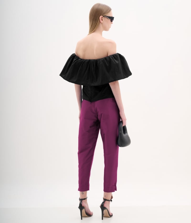 Calça alfaiataria de tafetá