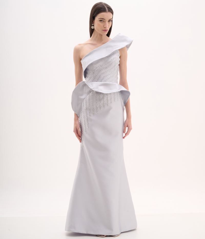 Vestido de festa cascata
