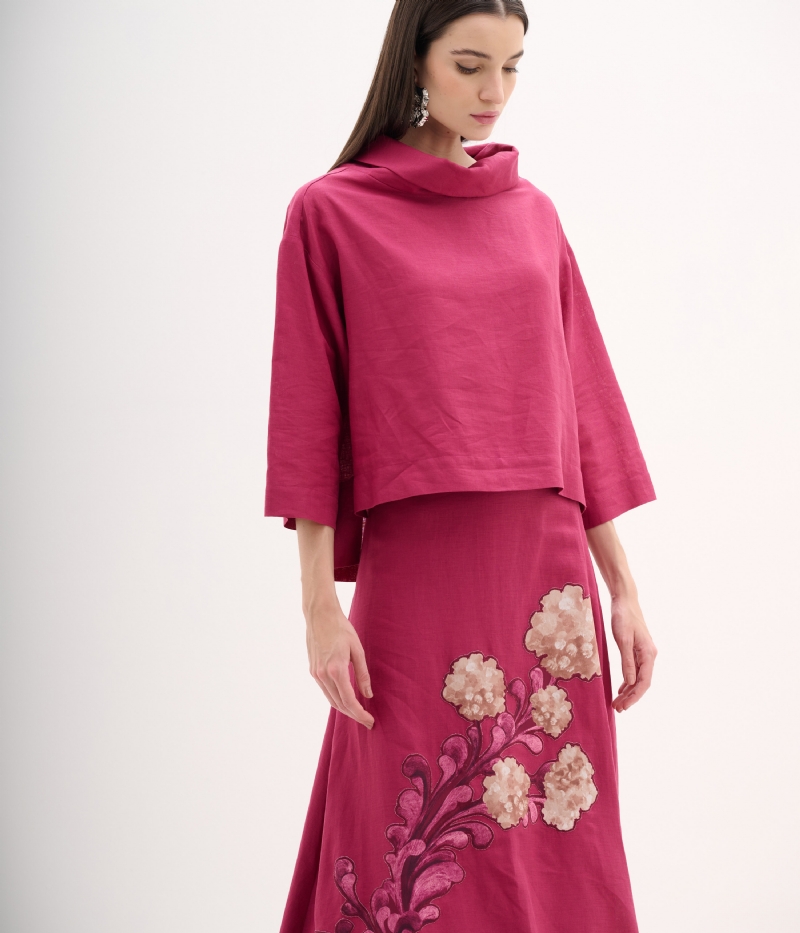 Conjunto de linho estampado