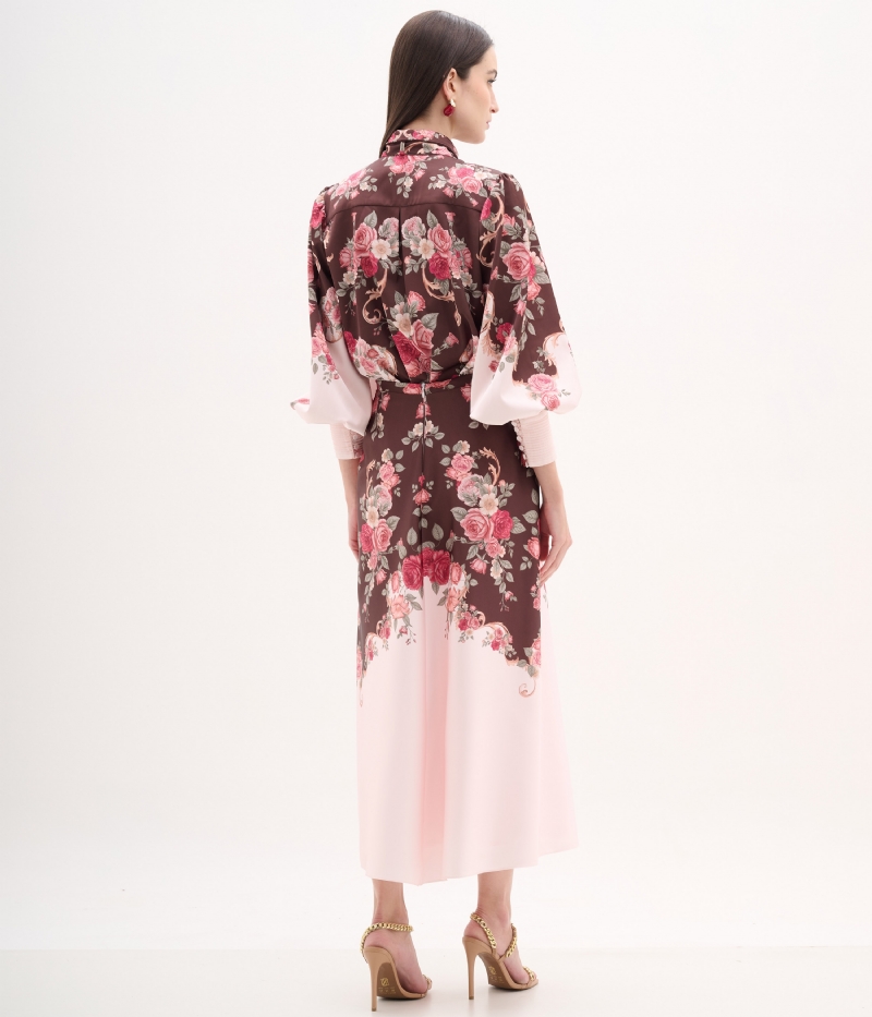 Saia de cetim estampada