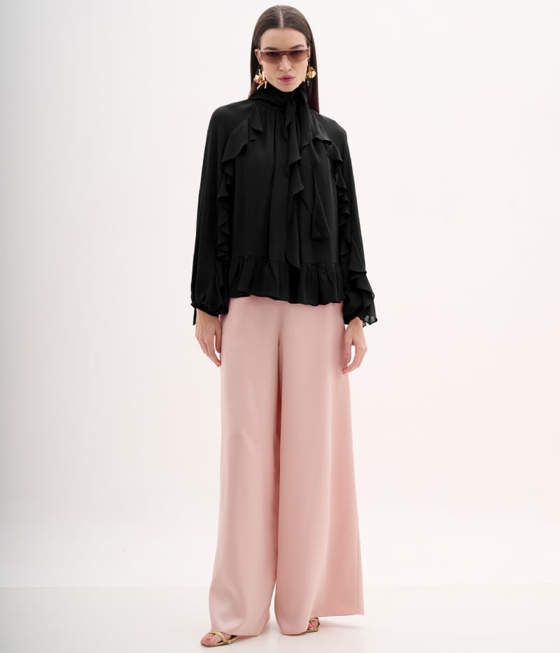 Camisa georgette babados