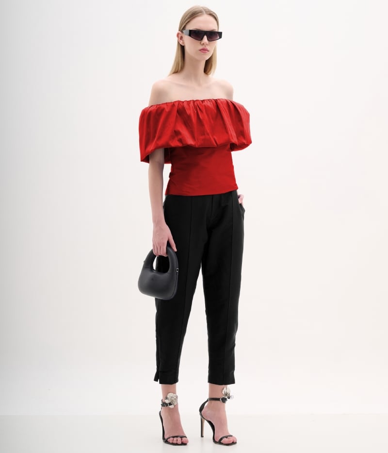 Blusa decote ombro a ombro drapeado
