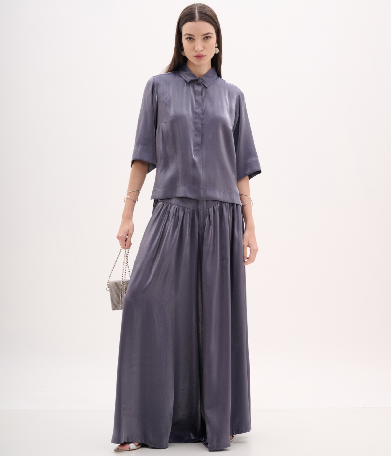 Calça fios metalizado