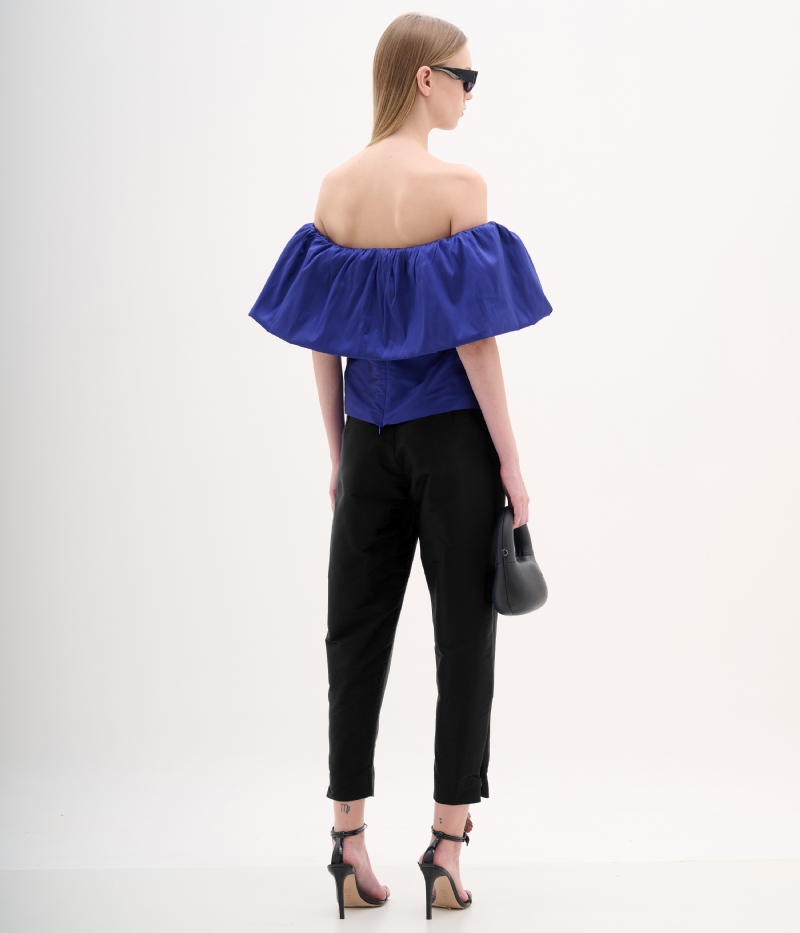 Calça alfaiataria de taffeta