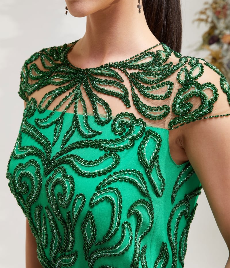 Vestido de festa busto bordado