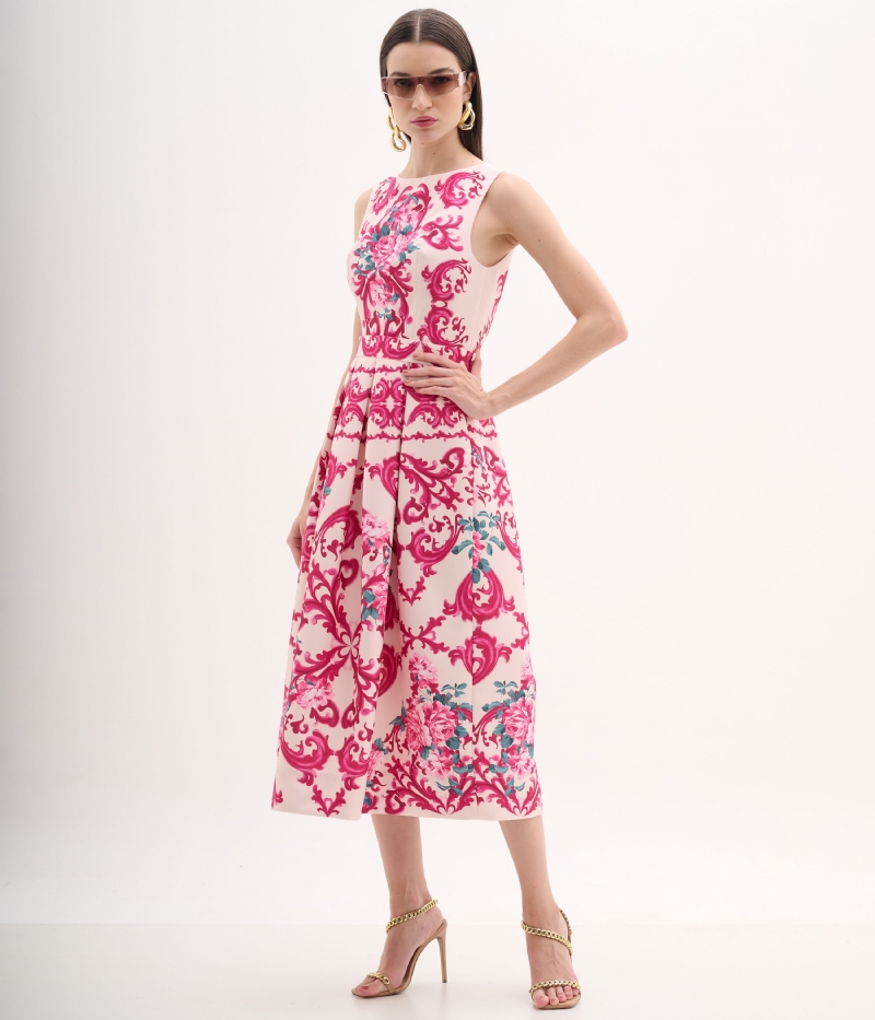 Vestido mídi arabesco