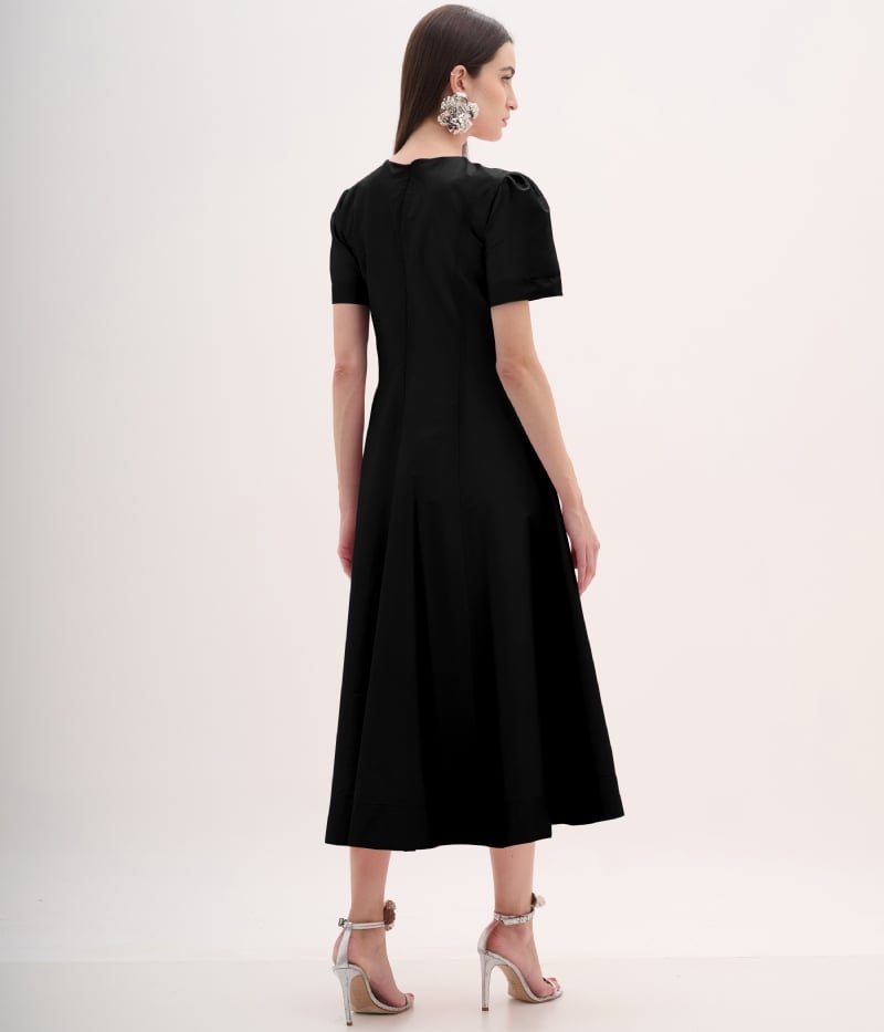 Vestido midi em tafetá