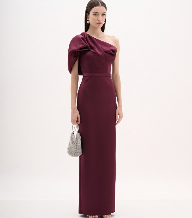 Vestido de festa ombro único