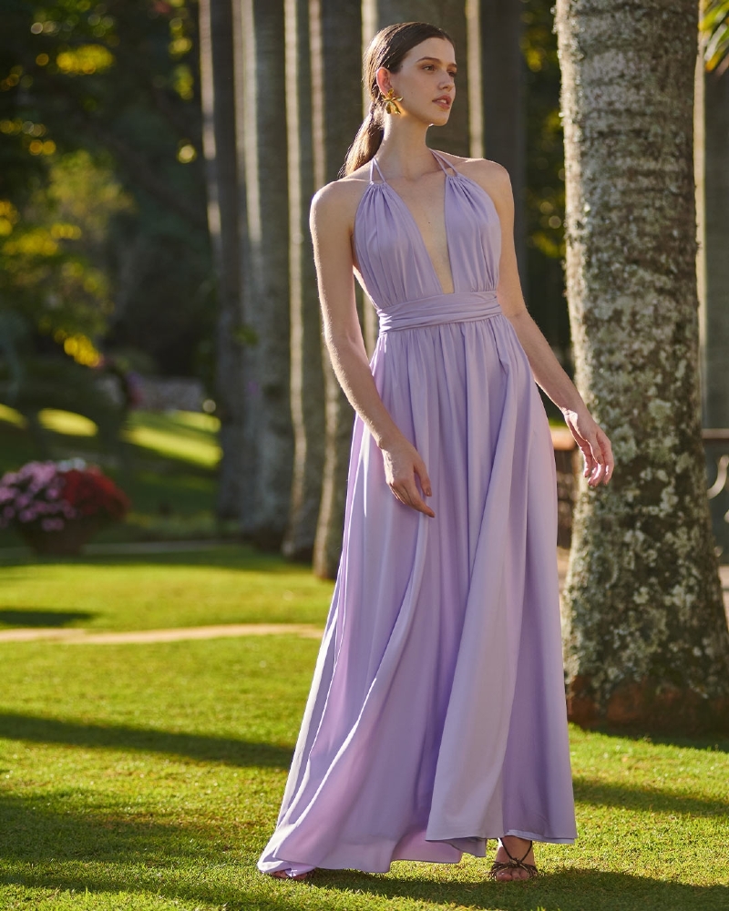 Vestido frente única de amarração