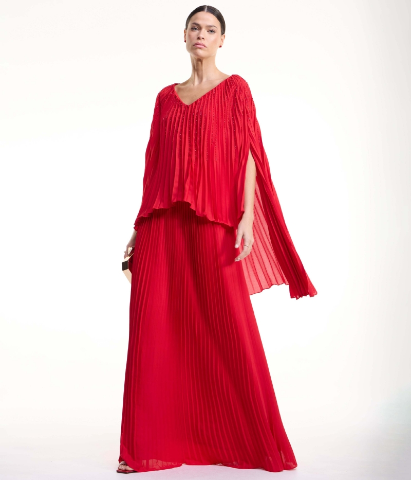 Conjunto plissado com bordado