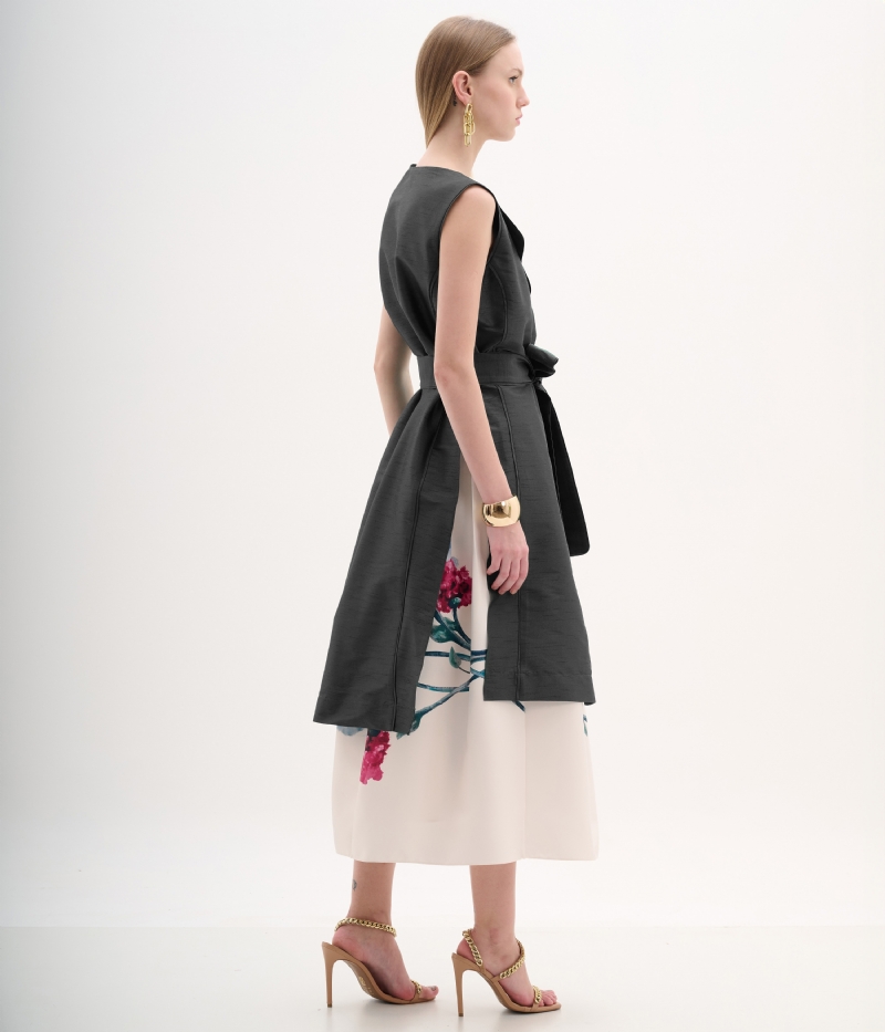 Colete longo com fenda