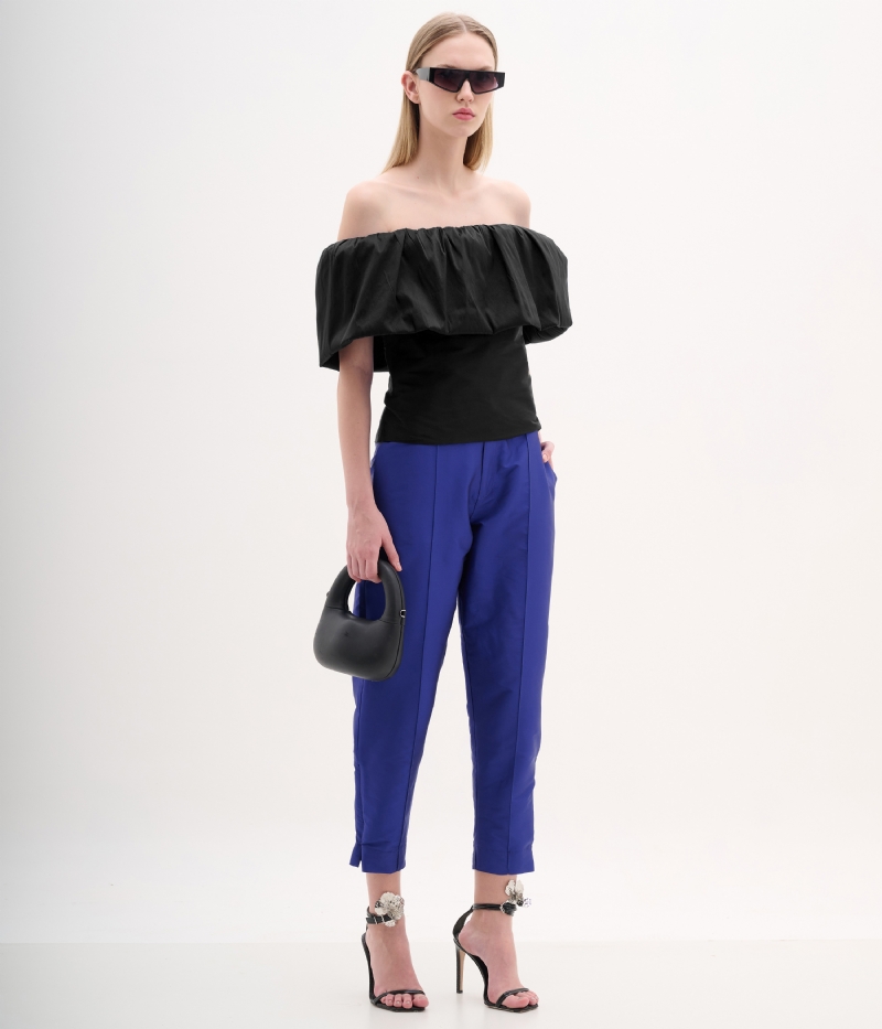 Blusa decote ombro a ombro drapeado