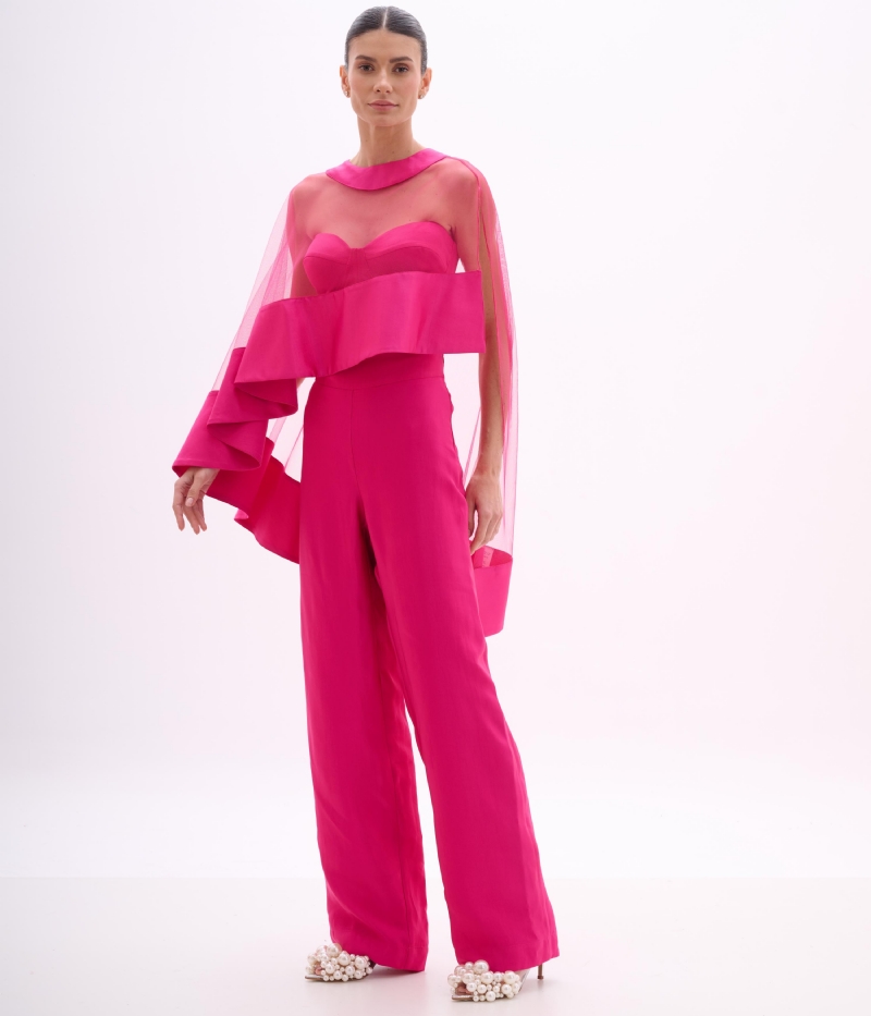 CAPA EM TAFETÁ RAYON E TULE PINK