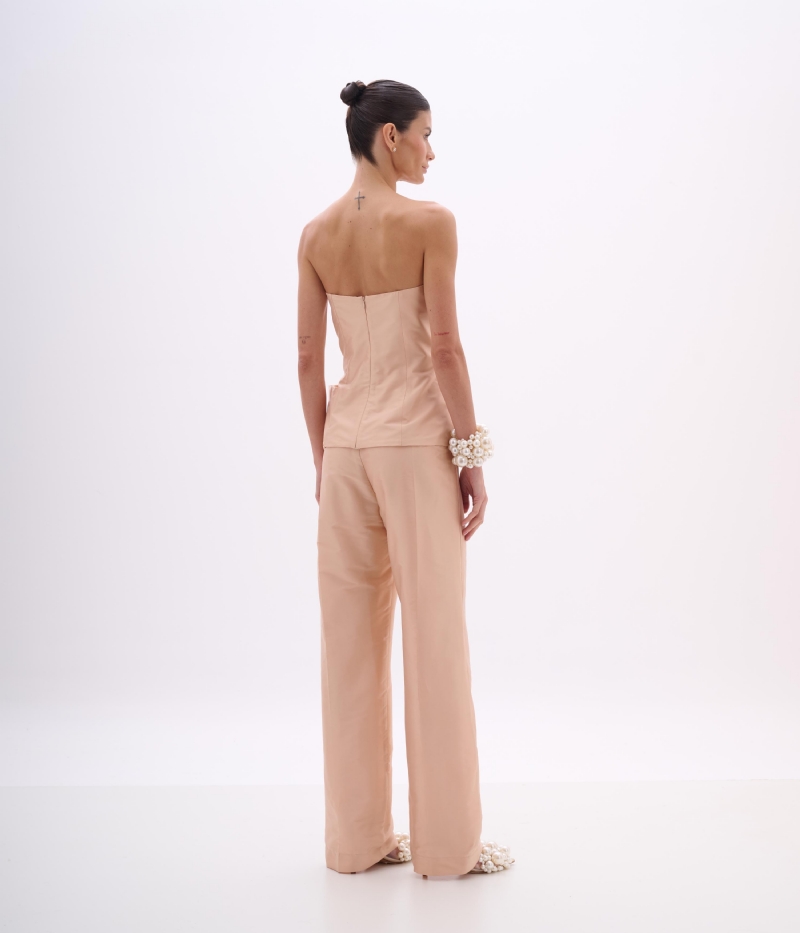 CALÇA PANTALONA EM TAFETÁ SHELL 