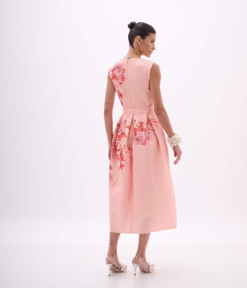 VESTIDO LONGO EM SARJA ESTRUTURADA COM BOLSOS