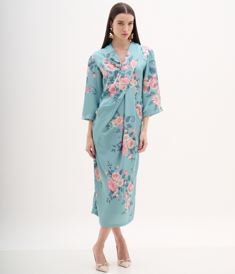 Vstido midi cetim floral