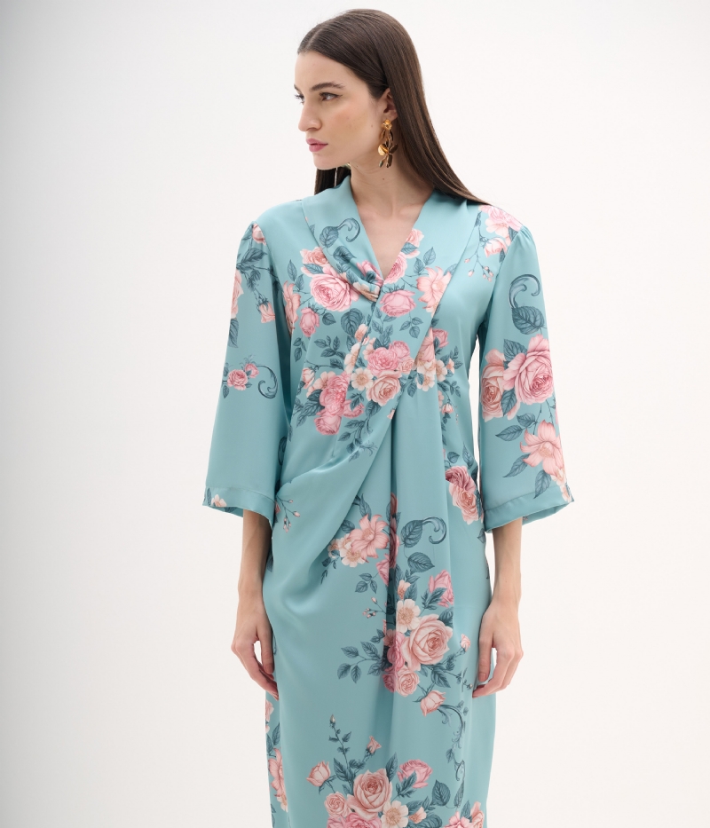 Vstido midi cetim floral