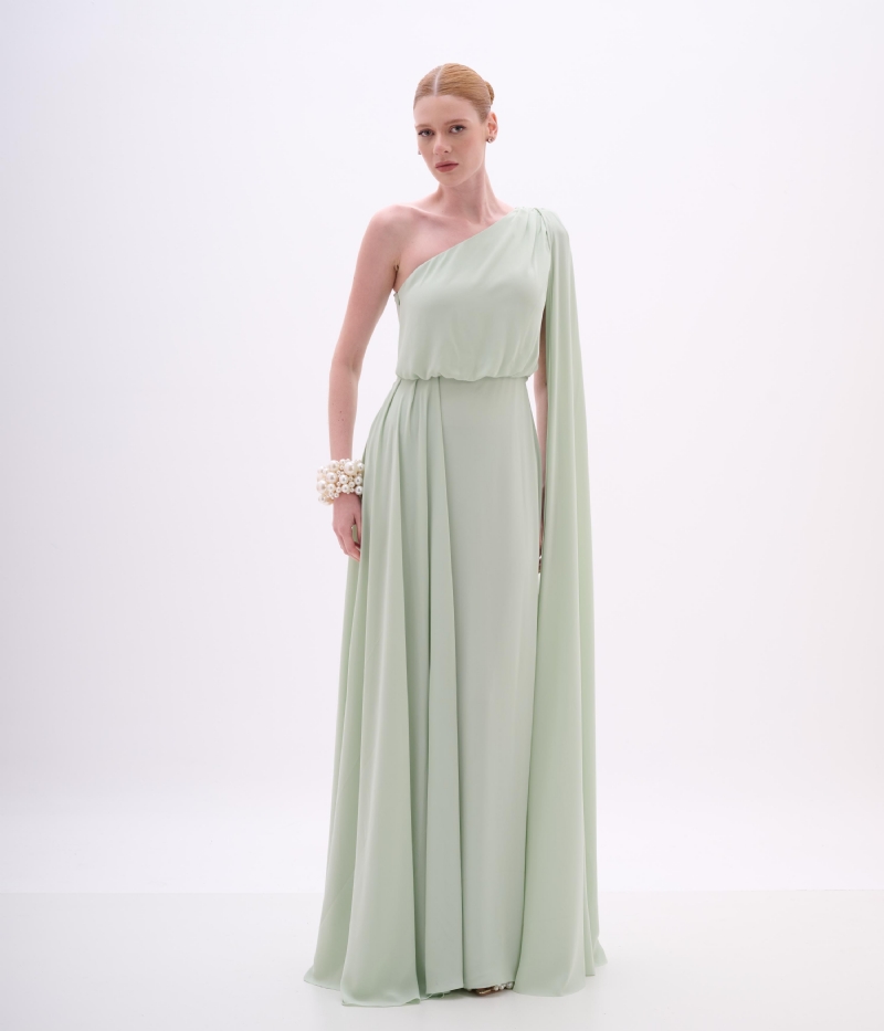 VESTIDO OMBRO LONGO CREPE MOUSSE