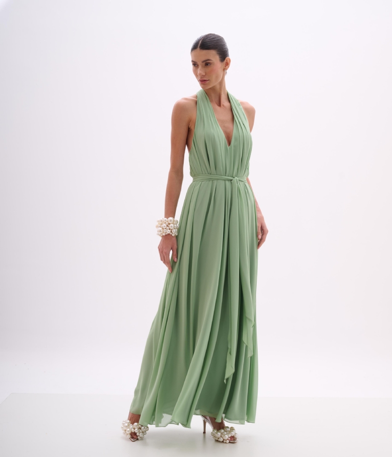 VESTIDO FLUIDO DECOTE CREPE MICHELANGELO