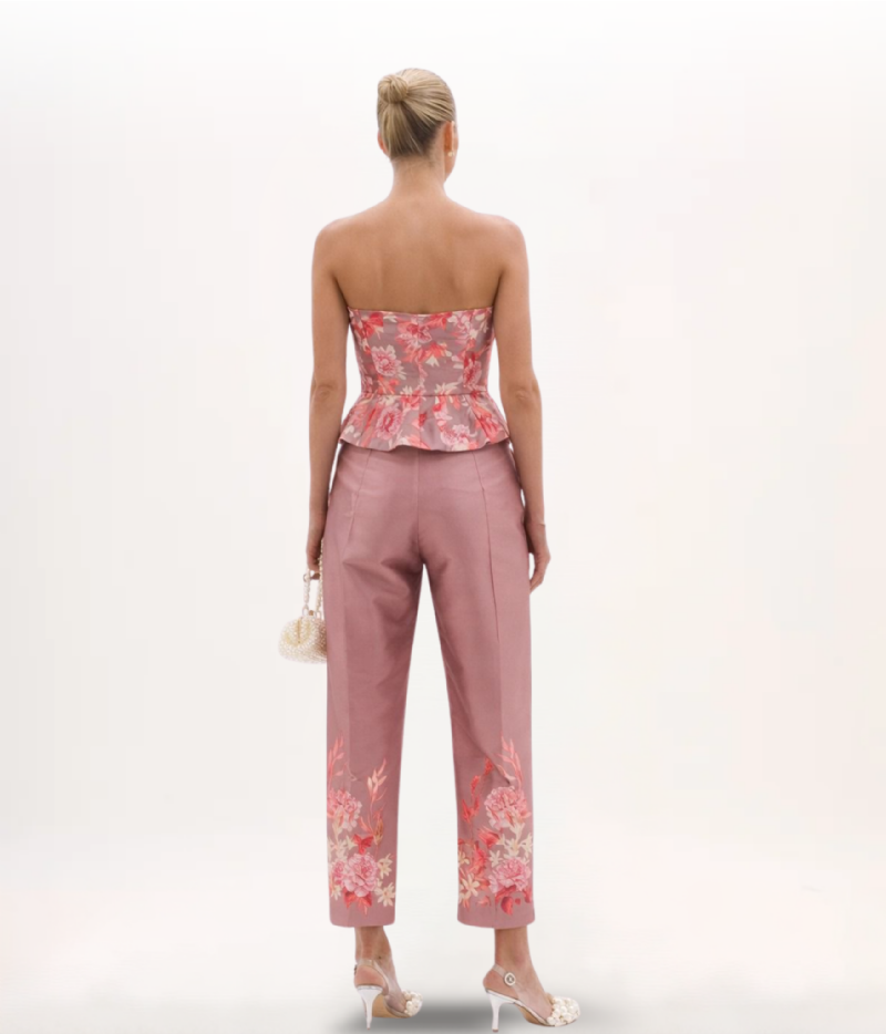 BLUSA PEPLUM TOMARA QUE CAIA EM TAFETÁ ESTAMPADO