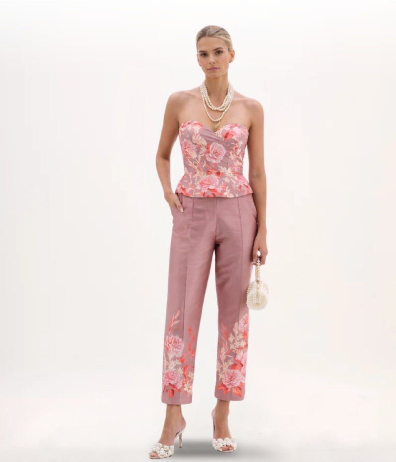 BLUSA PEPLUM TOMARA QUE CAIA EM TAFETÁ ESTAMPADO