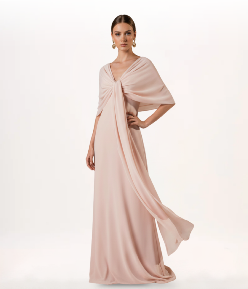 VESTIDO KAFTA EM PONTAS ROSE