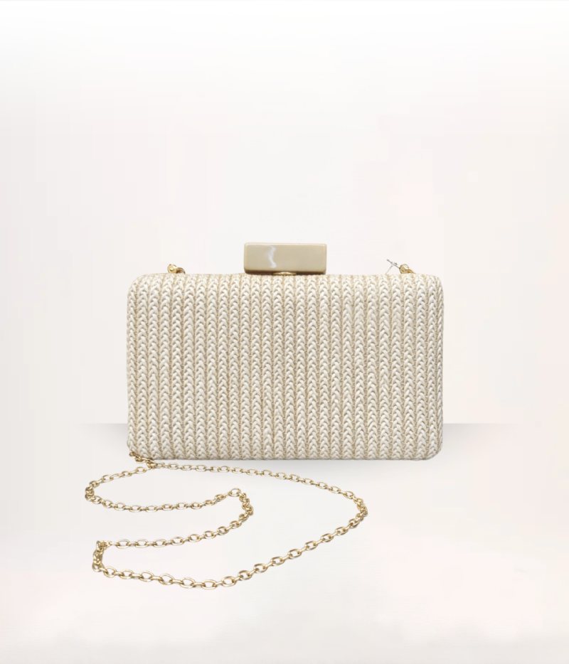 BOLSA CLUTCH TRANÇADA PALHA