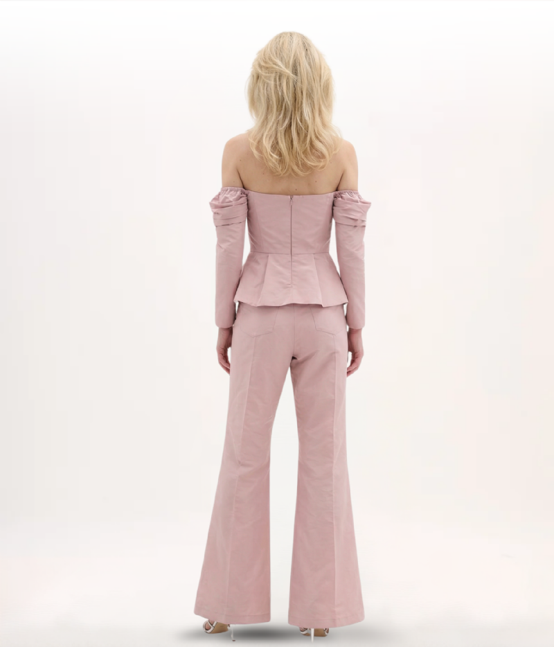 CONJUNTO EM SHANTUNG ROSE