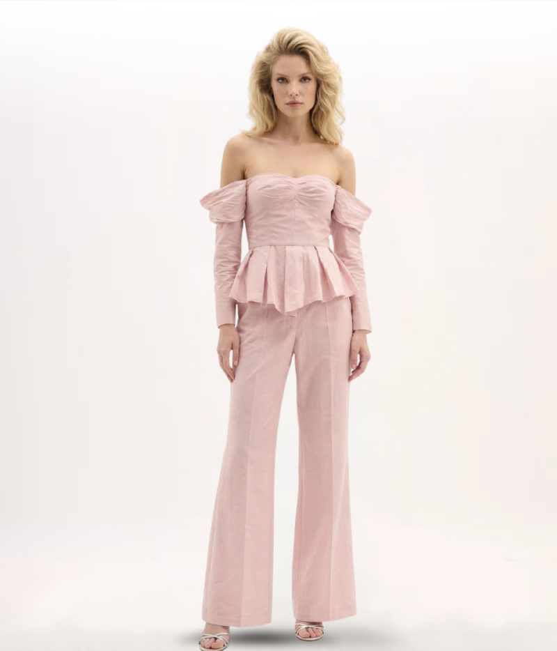 CONJUNTO EM SHANTUNG ROSE