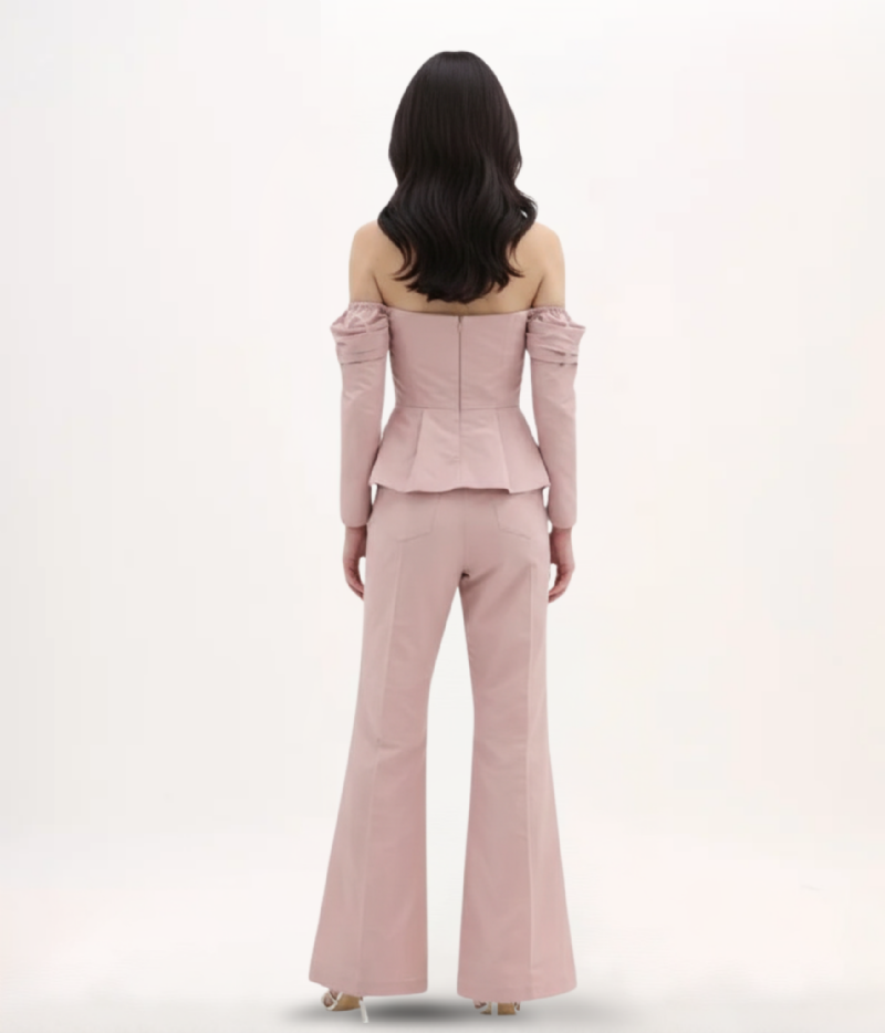 CONJUNTO EM SHANTUNG ROSE