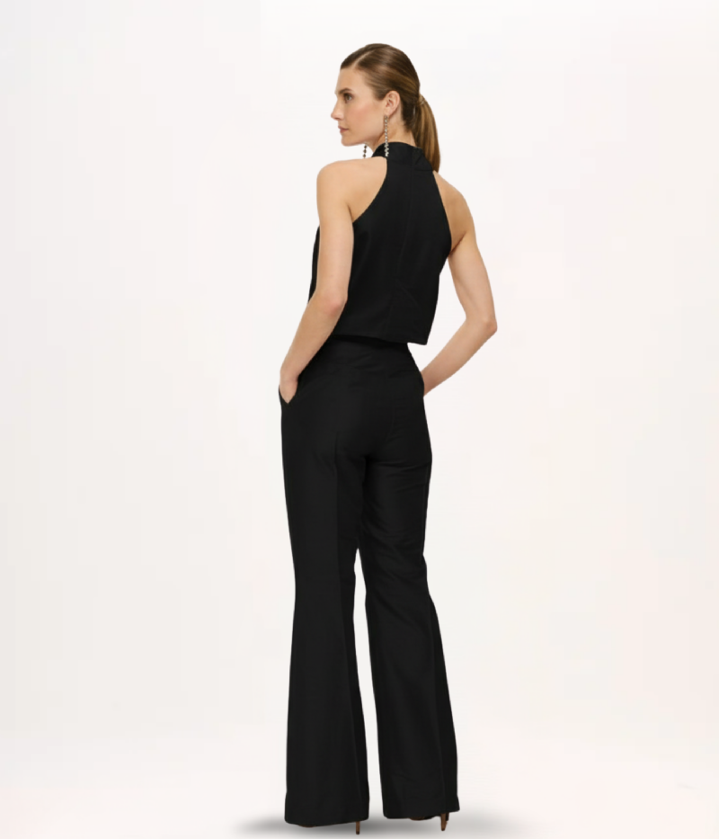 BLUSA FRENTE ÚNICA EM SHANTUNG COM GOLA FRANZIDA