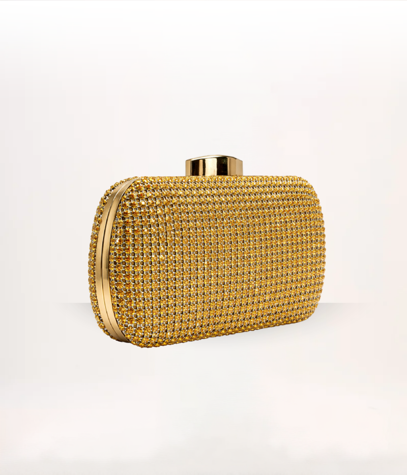 BOLSA CLUTCH DOURADA RÍGIDA
