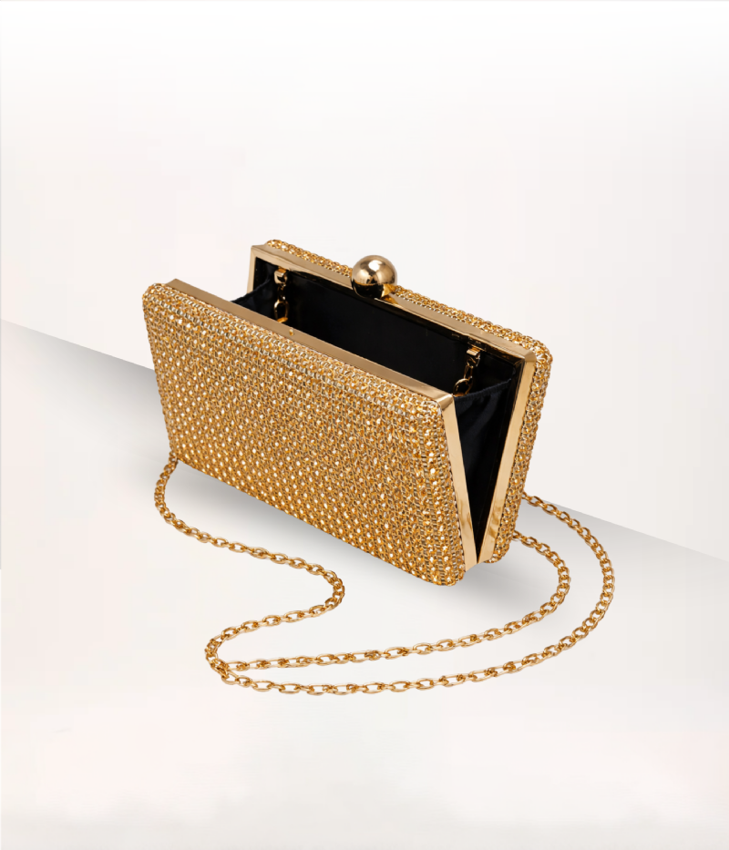 BOLSA CLUTCH DOURADA RETANGULAR