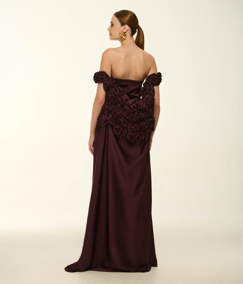 VESTIDO LONGO TOMARA QUE CAIA COM CORPETE DRAPEADO