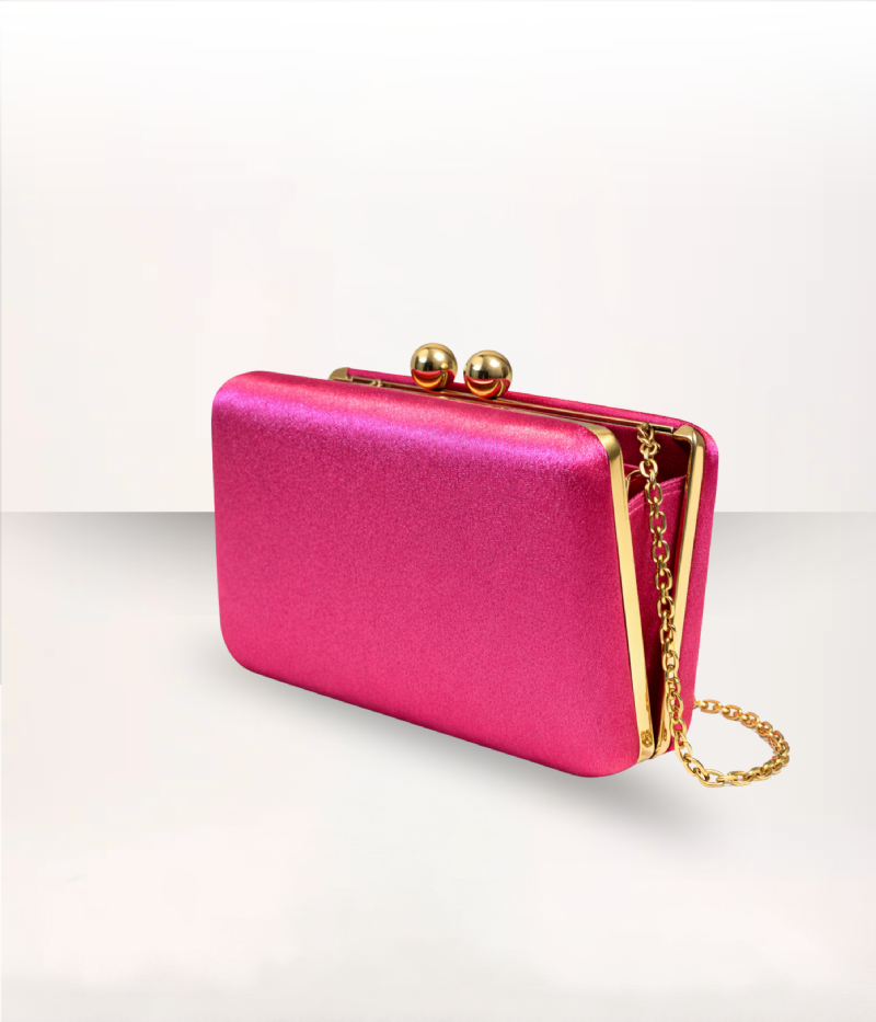 BOLSA CLUTCH DE FESTA EM CETIM COM FECHO ESFERA