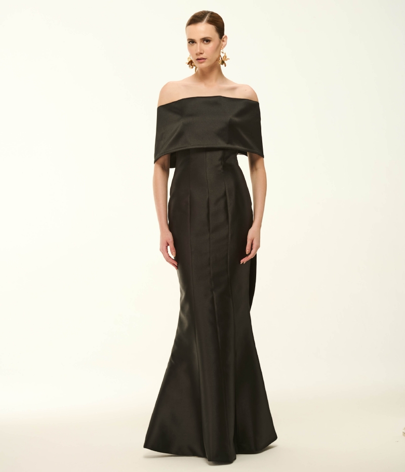 VESTIDO OMBRO A OMBRO EVASÊ EM ZIBELINE