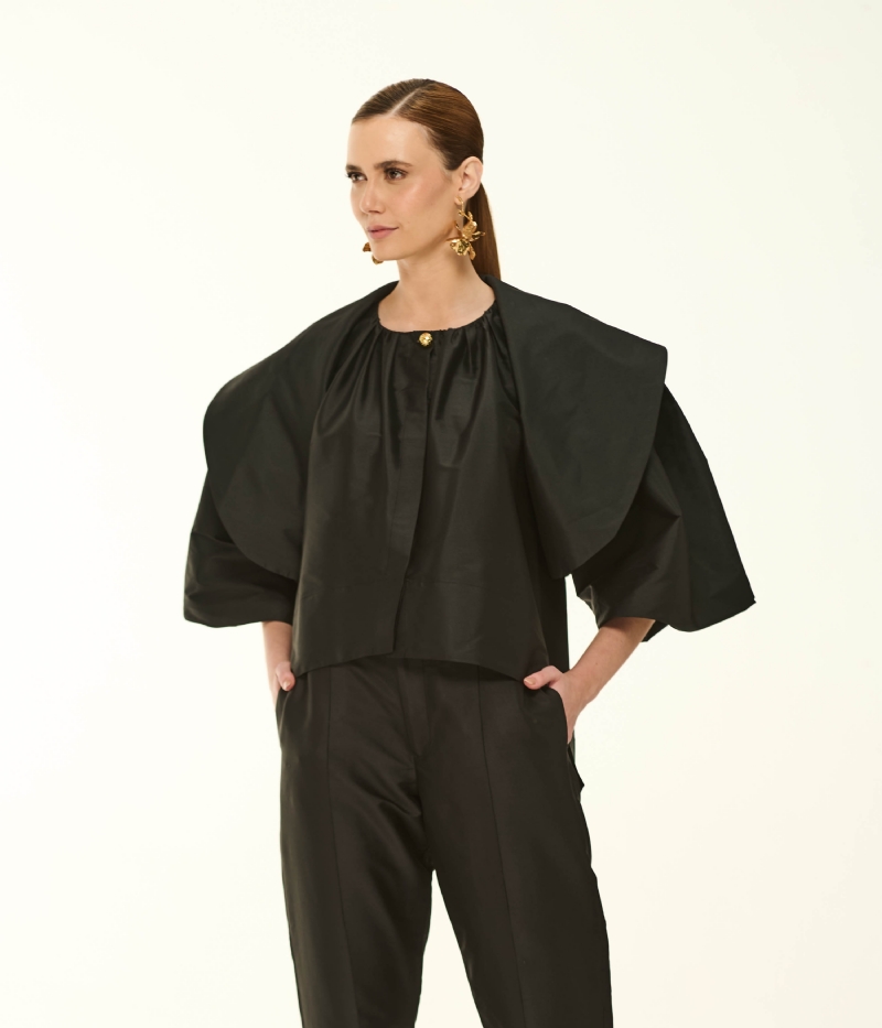 CASACO MAX GOLA E MANGA BALONE