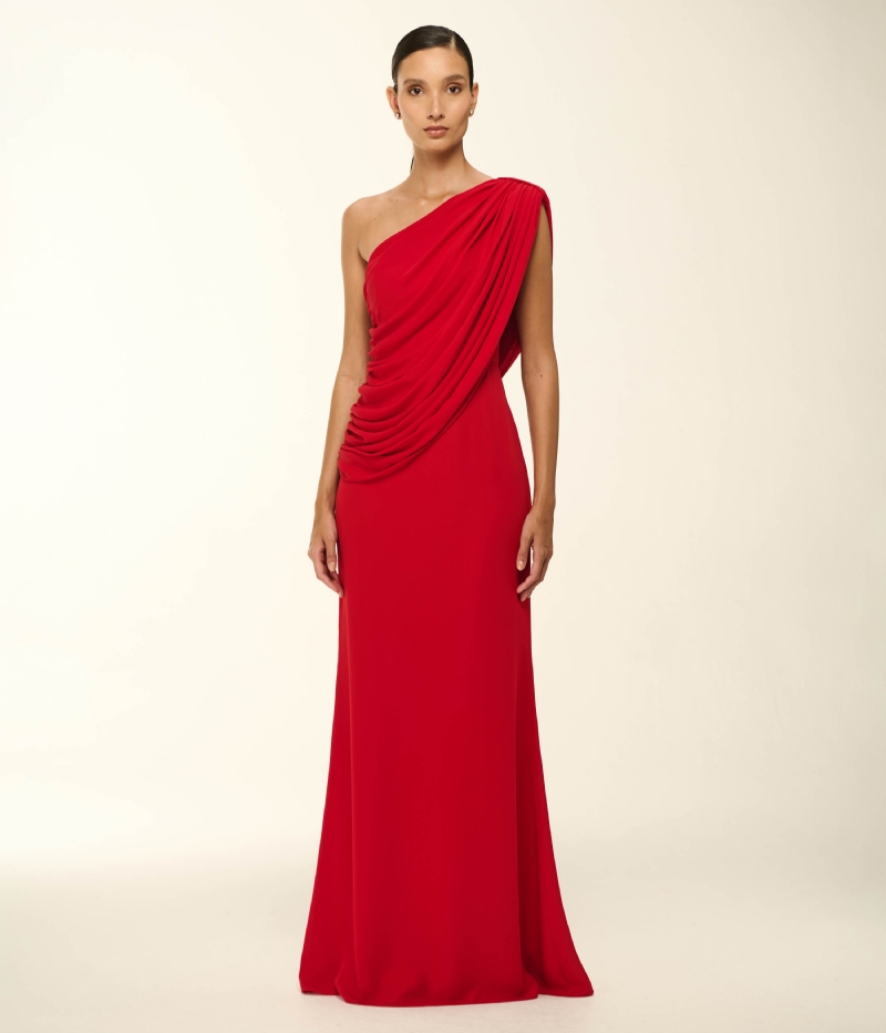 VESTIDO EM CREPE FLUIDO COM CAIMENTO ELEGANTE