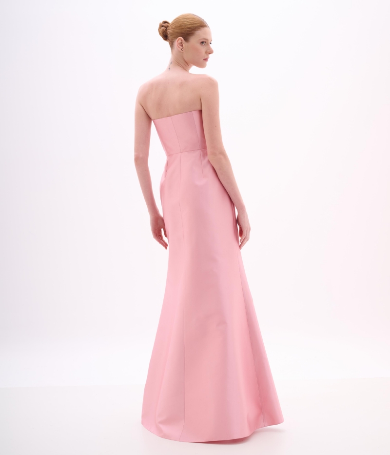 VESTIDO LONGO TOMARA QUE CAIA EM ZIBELINE COM PÉROLAS