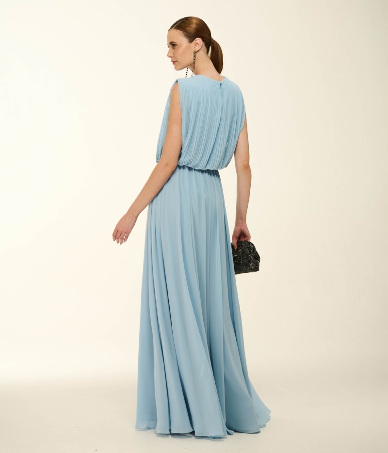 CONJUNTO PLISSADO COM SAIA LONGA EM CHIFFON