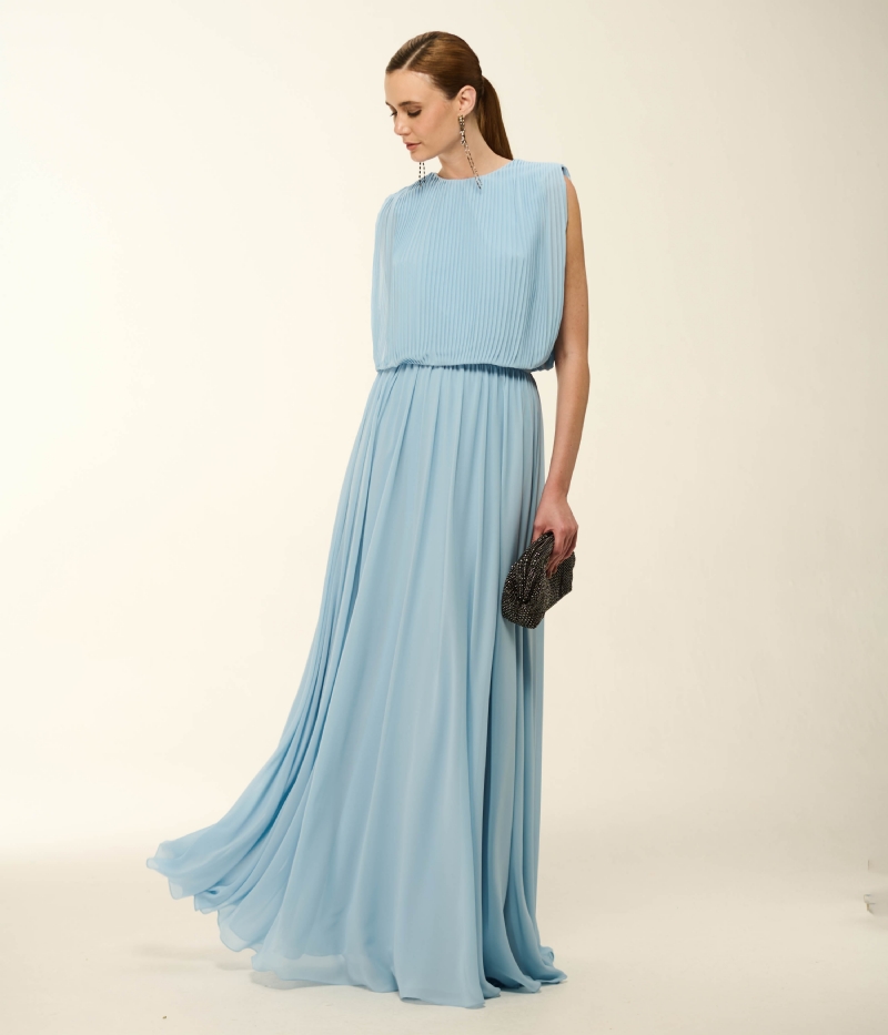 CONJUNTO PLISSADO COM SAIA LONGA EM CHIFFON