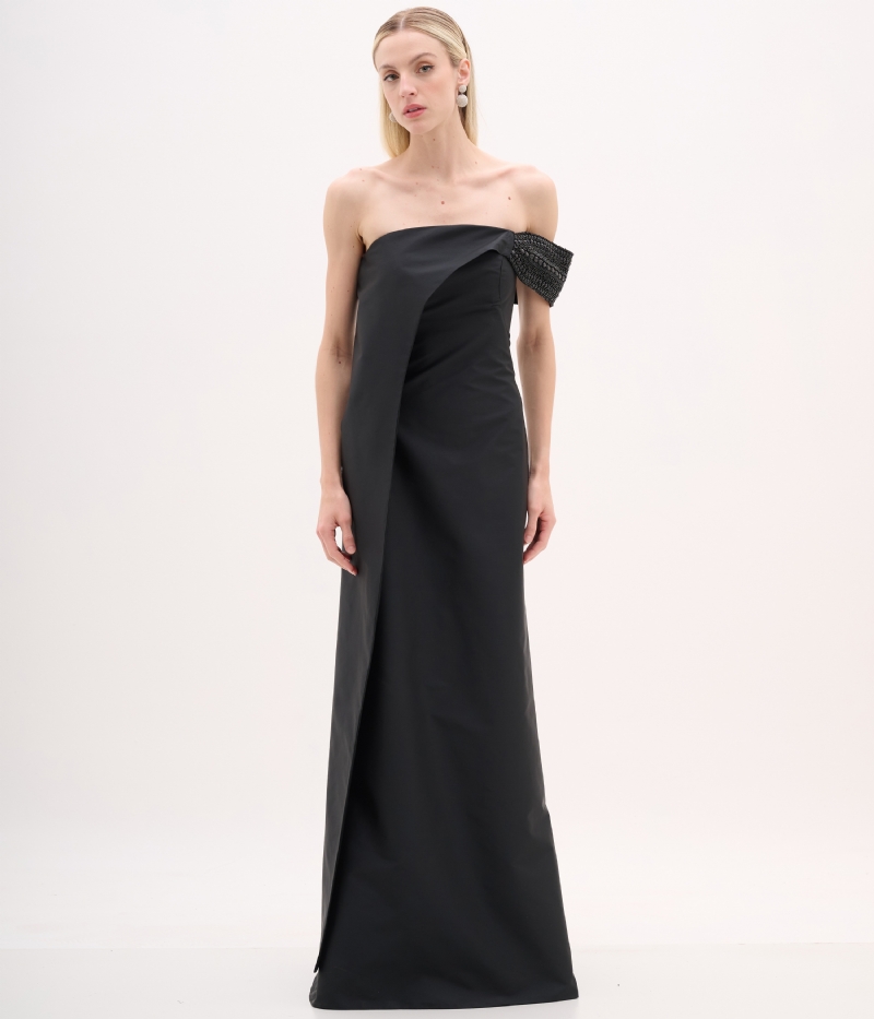VESTIDO LONGO DETALHE OMBRO