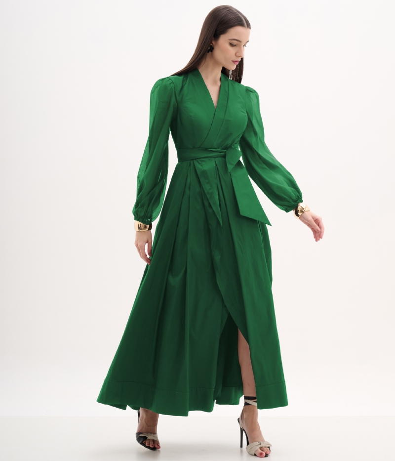 Vestido de festa transpassado