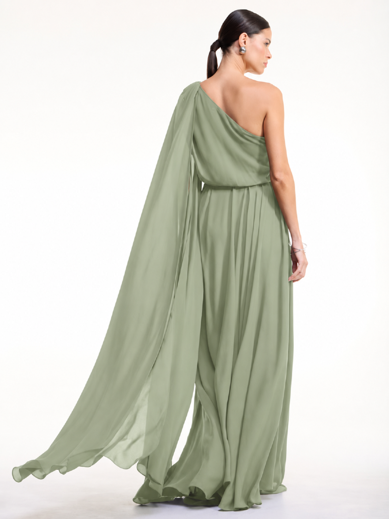 VESTIDO DE FESTA LONGO COM ECHARPE