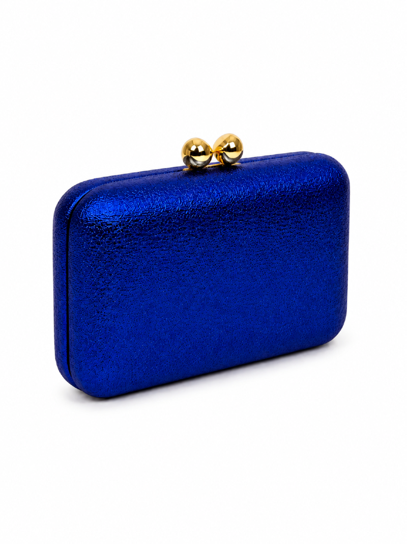 BOLSA CLUTCH AZUL METALIZADA
