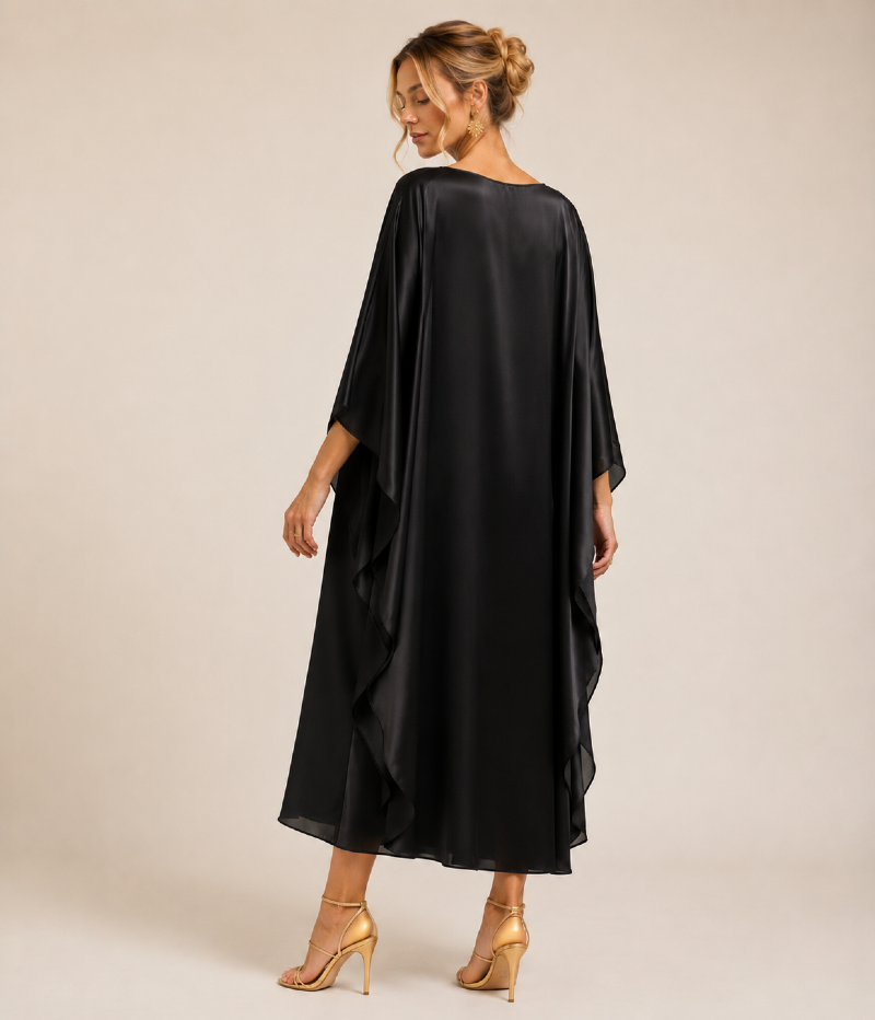 VESTIDO KAFTAN EM CETIM