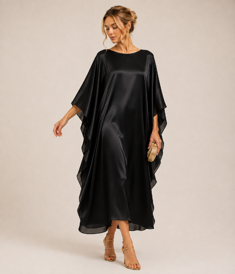 VESTIDO KAFTAN EM CETIM
